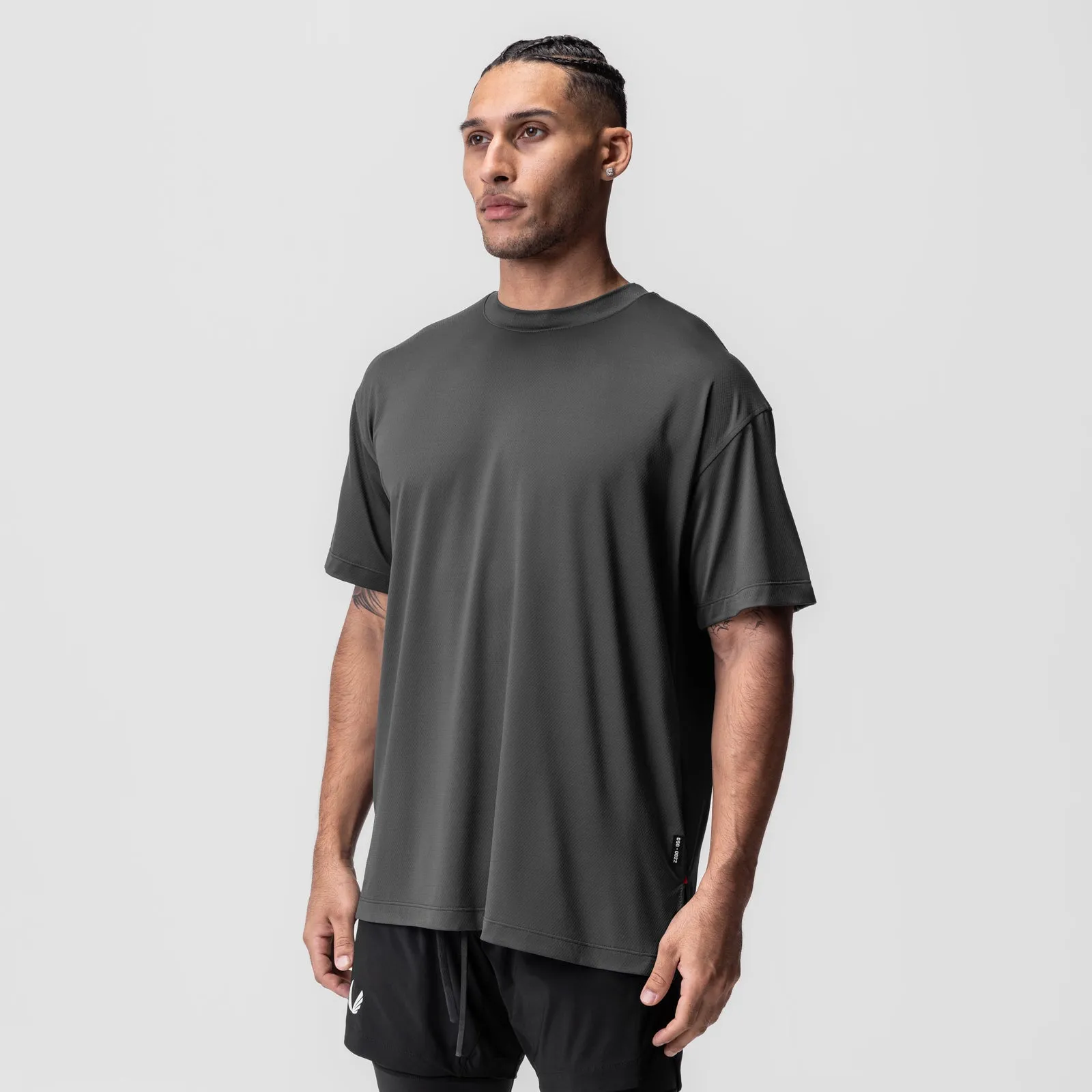 0822. AeroSilver® Oversized Tee - Space Grey