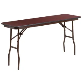 18'' X 60'' Rectangular High Pressure Mahogany Laminate Folding Training Table By Flash Furniture