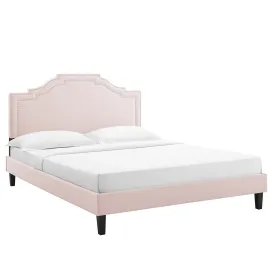 Adelaide Performance Velvet Full Platform Bed By Modway - MOD-6858 - Pink