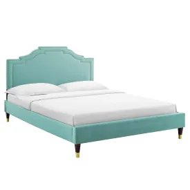 Adelaide Performance Velvet King Platform Bed By Modway - MOD-6863 - Mint