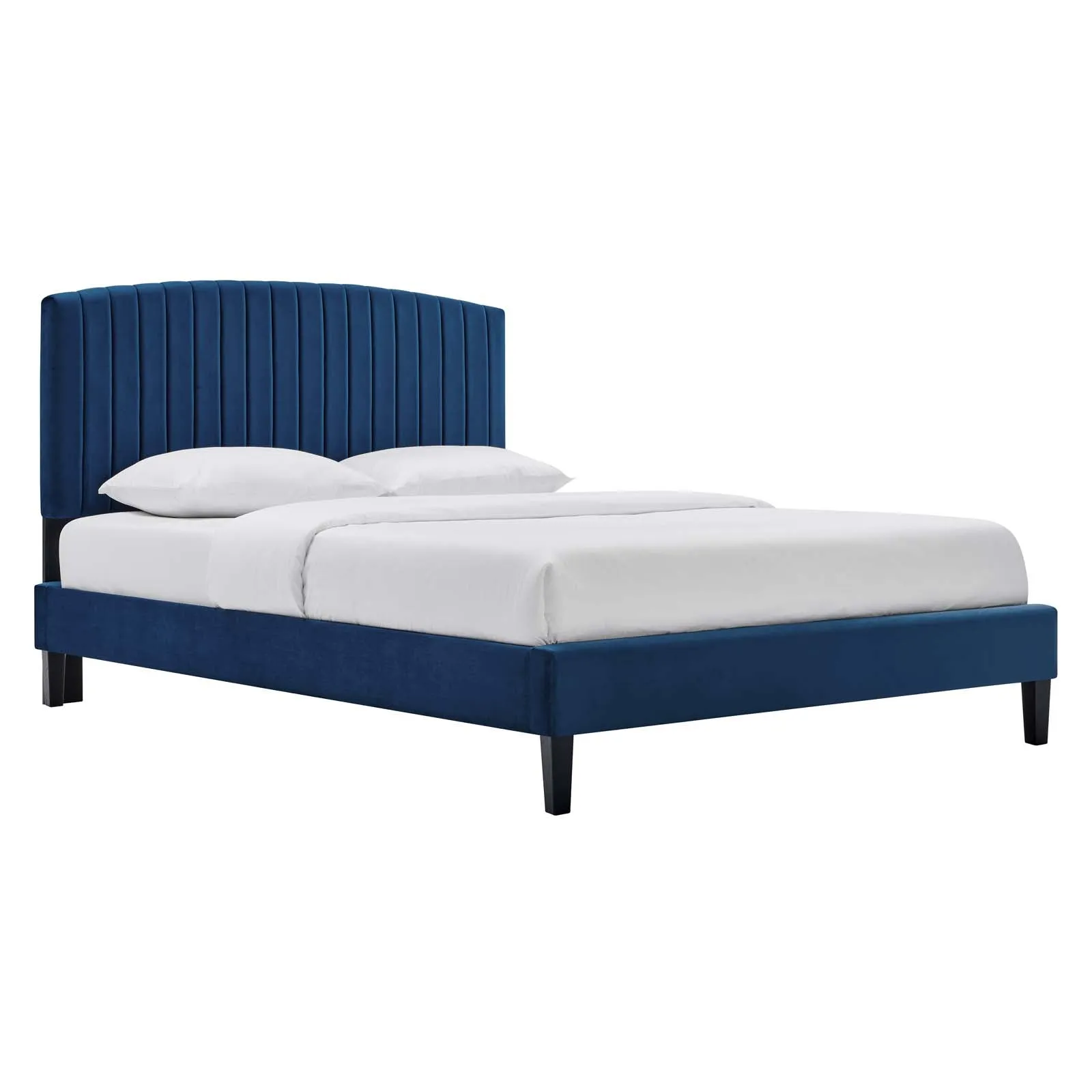 Alessi Performance Velvet King Platform Bed By Modway - MOD-7045 - Navy