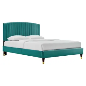 Alessi Performance Velvet Queen Platform Bed By Modway - MOD-6284 - Teal