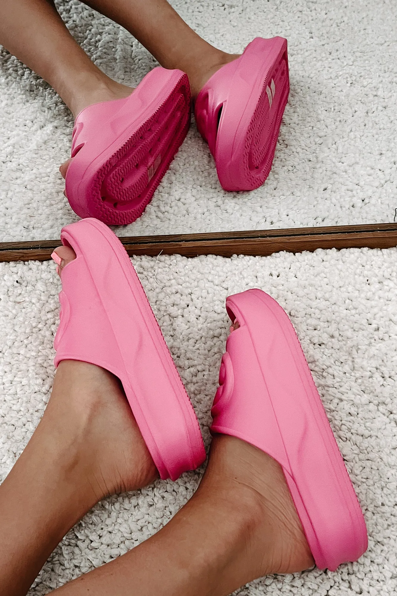 Always Chill PVC Platform Slide Sandals (Hot Pink)