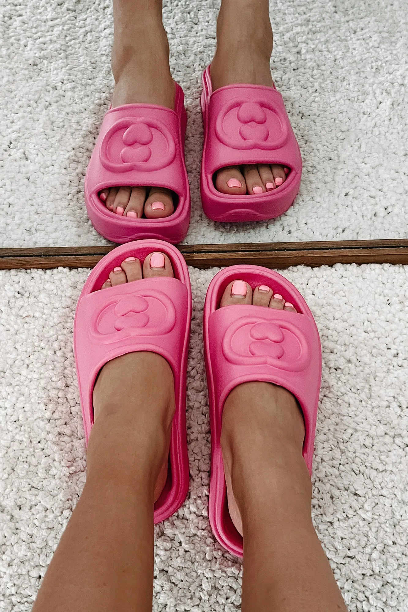 Always Chill PVC Platform Slide Sandals (Hot Pink)