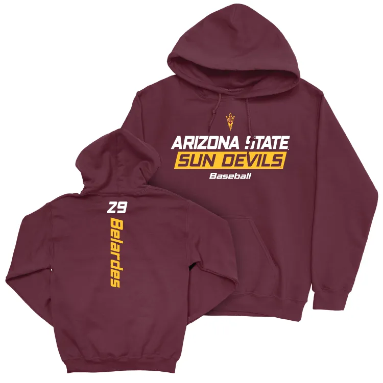 Arizona State Baseball Maroon Rush Hoodie - Alec Belardes