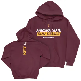 Arizona State Baseball Maroon Rush Hoodie - Jaden Alba