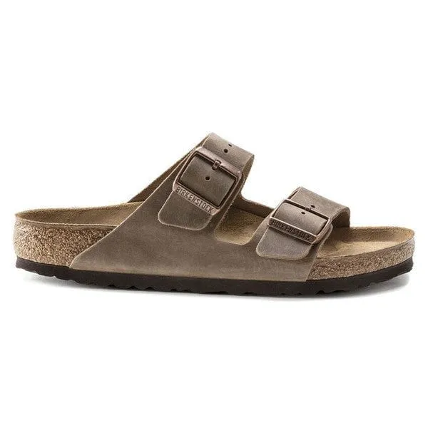 BIRKENSTOCK ARIZONA OILED LEATHER SLIDES_ WOMEN