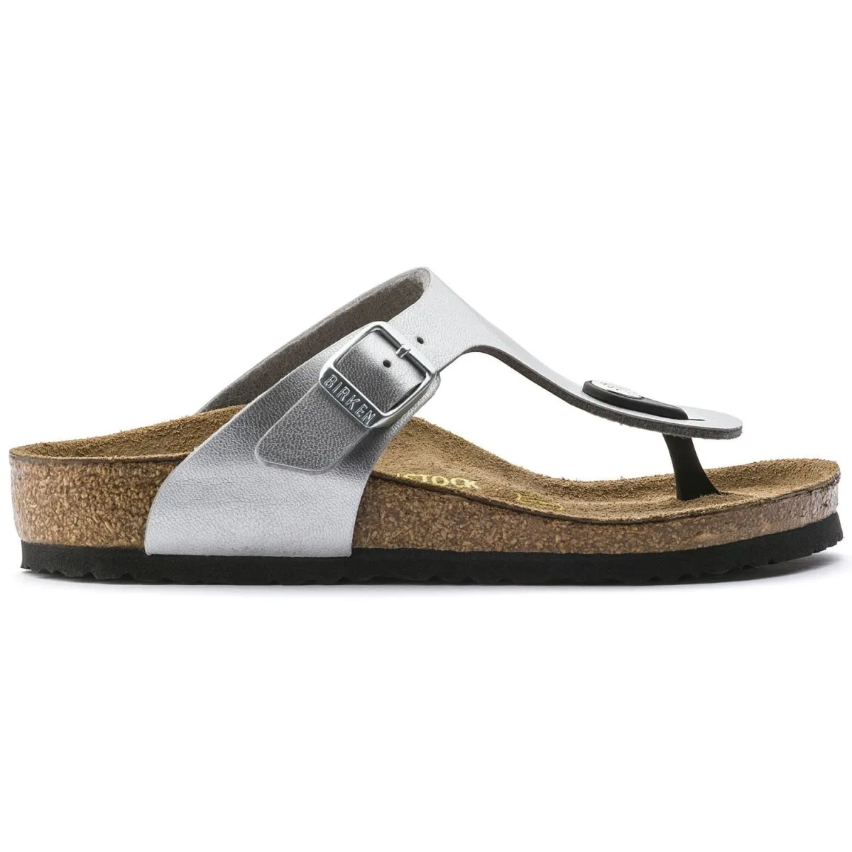 Birkenstock Girl's Gizeh Silver Birko-Flor (Sizes 35-37)