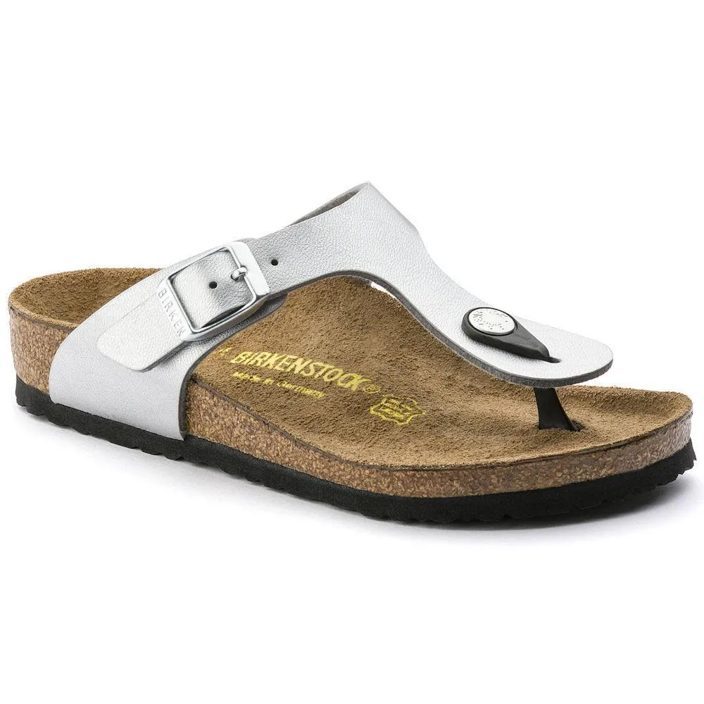 Birkenstock Girl's Gizeh Silver Birko-Flor (Sizes 35-37)