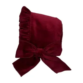 Luxurious Bordeaux Velvet Sleep Bonnet for Hair Protection