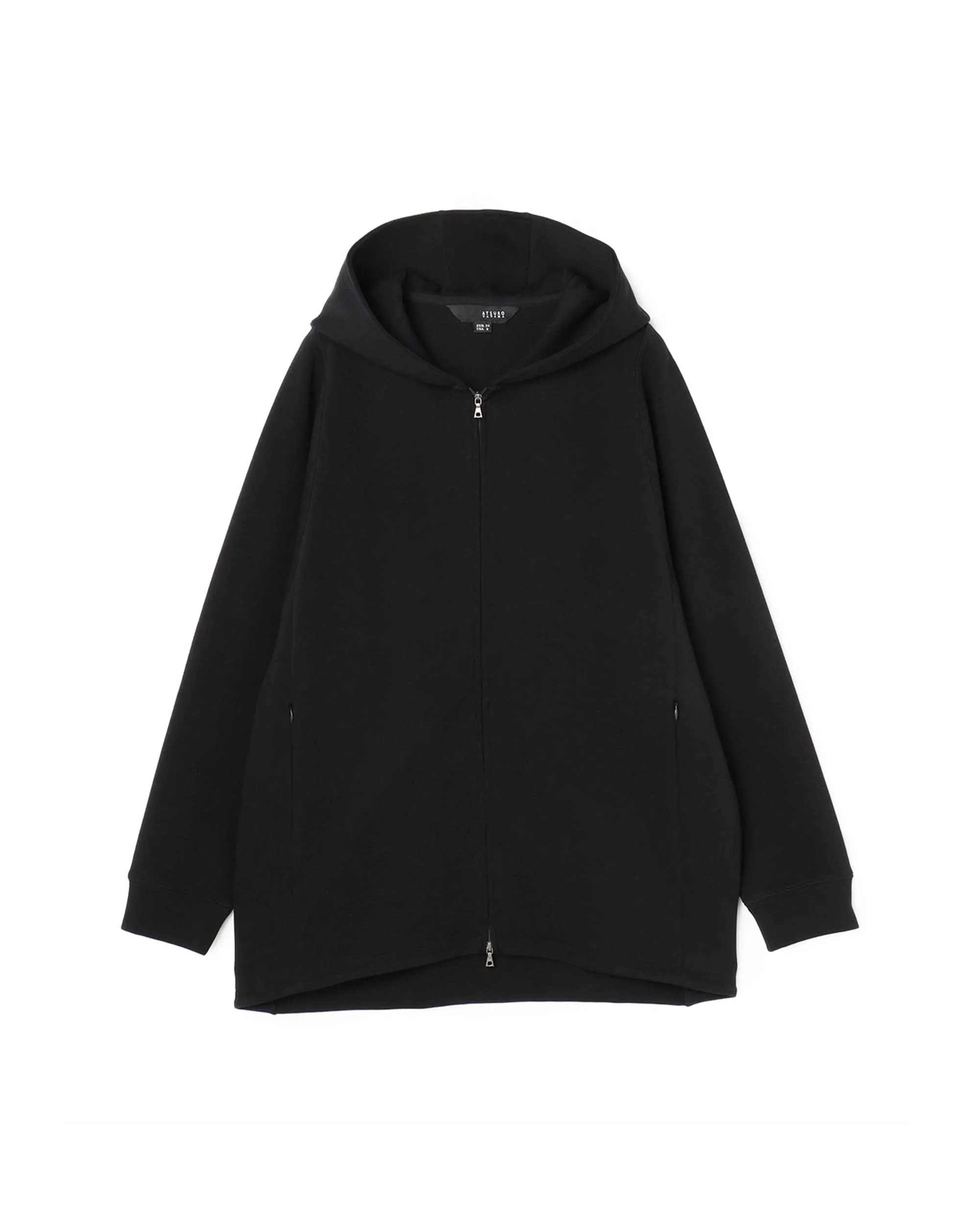 Cotton Mid Length Zip Up Cardigan With Hood