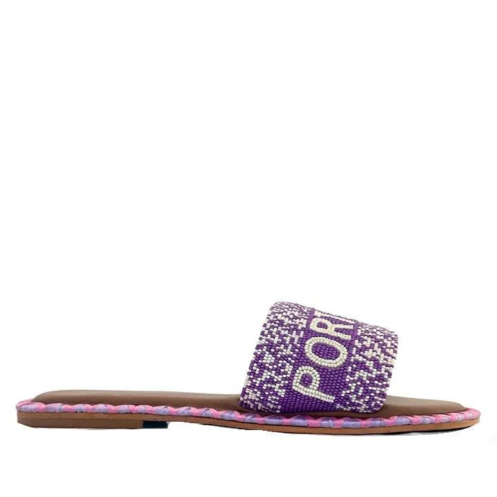 DE SIENA PORTOFINO BEADS PURPLE FLATS