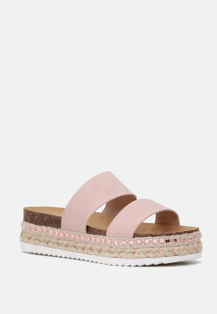 Elsa Double Strap Platform Espadrilles Wedges