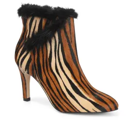 Faux Fur Trimmed Heeled Leather Ankle Boot - GVD30501 / 316 787