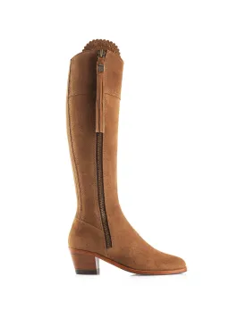 Regina Petite Tan Suede Heeled Boot (Regular Fit)