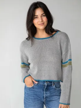 Intarsia Layering Sweater - Heather Grey