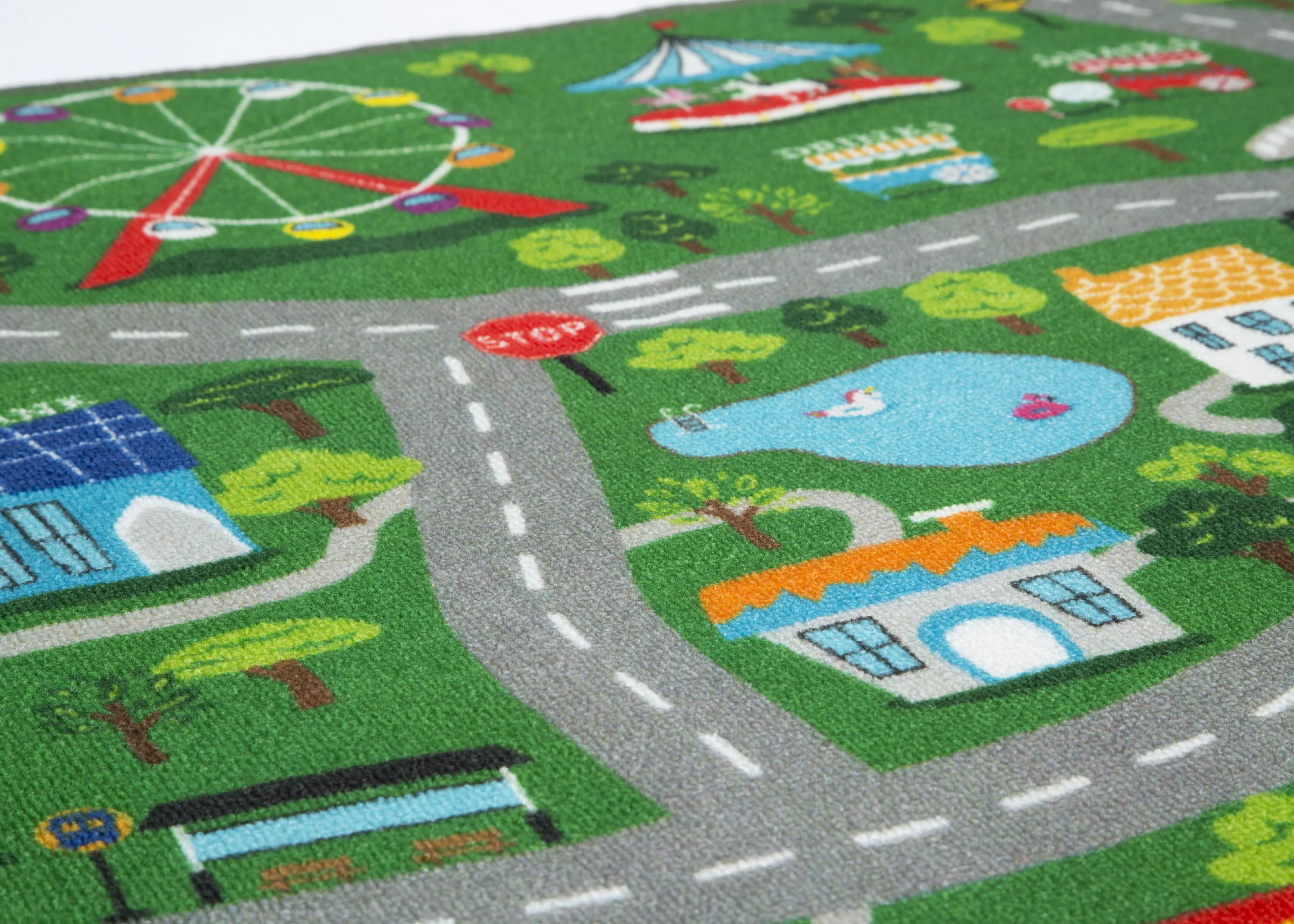 Large Road Map Activity Rug for Girls and Boys - 54-inch L x 39-inch W