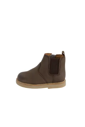 Leather Boot with Elastic Side - Espresso