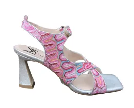 MARIAN Pink Print Sandal with Block Heel 52902