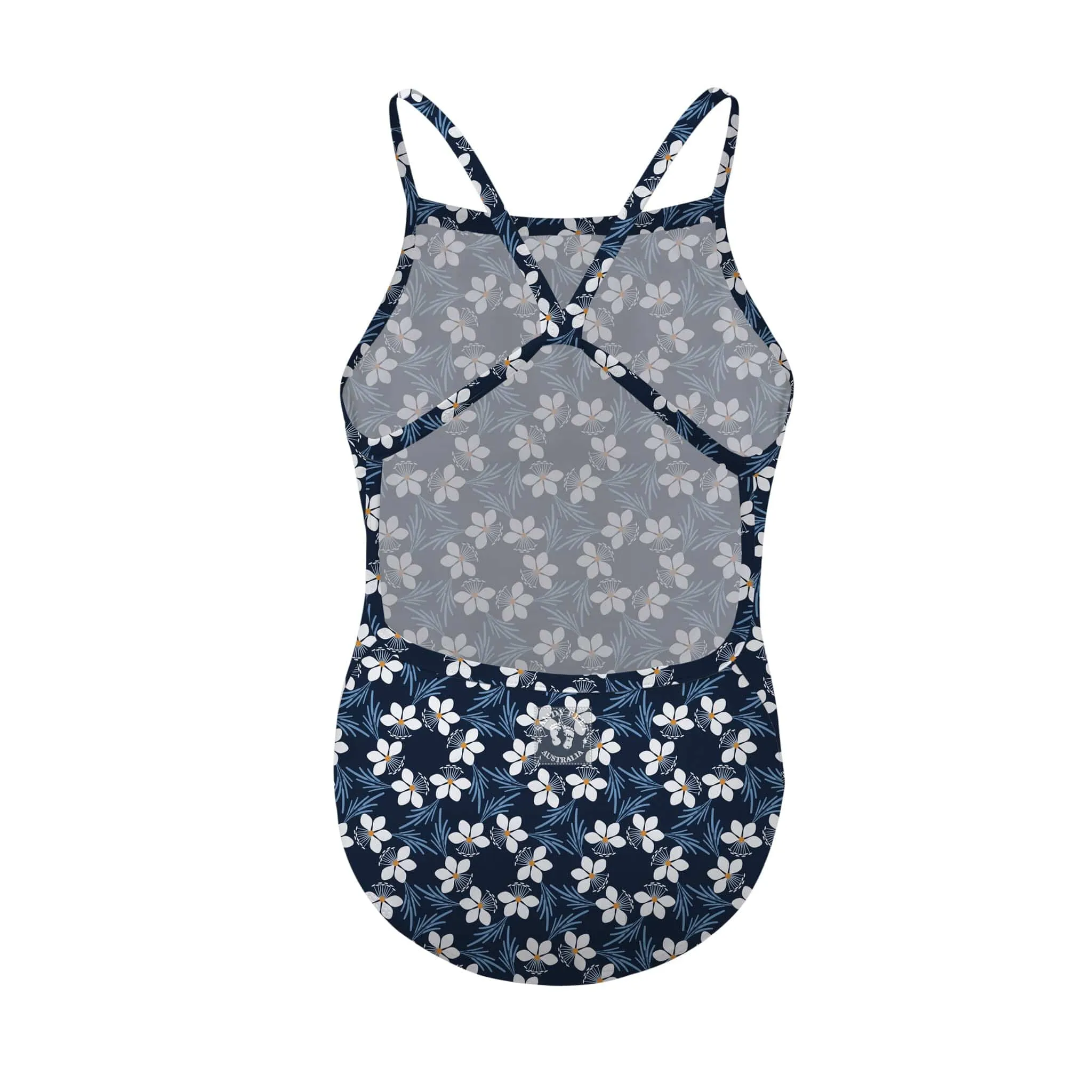 Navy Beeblossom Racerback Swimsuit