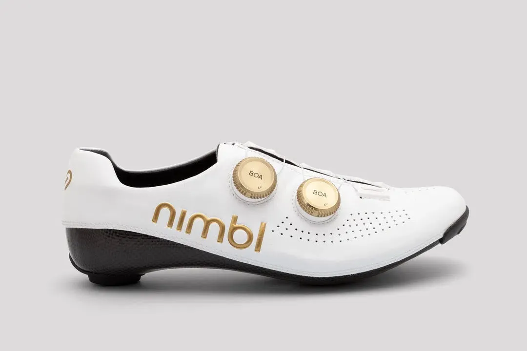 NIMBL Road Cycling Shoes Ultimate - White/Gold