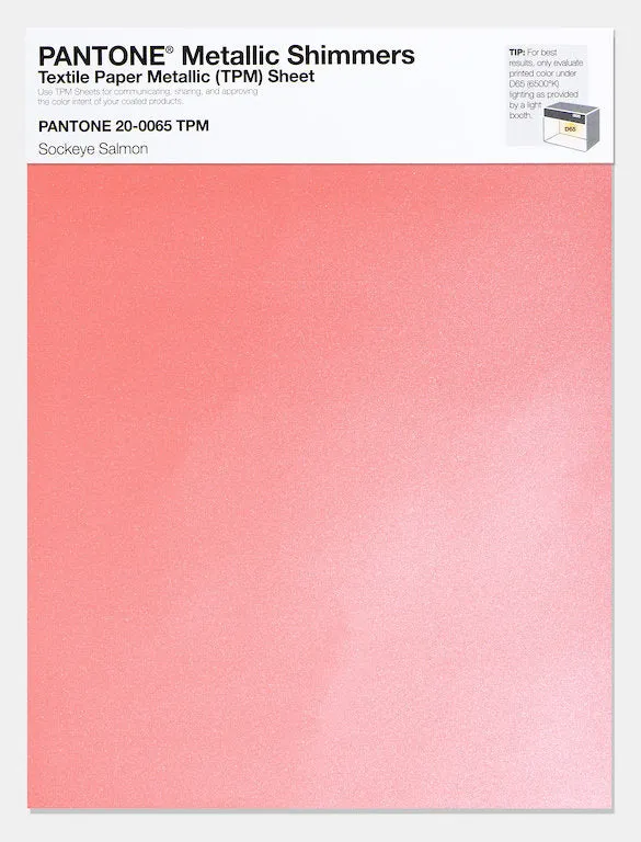 Pantone Metallic Shimmers Textile Paper Metallic Sheet 20-0065 Sockeye Salmon