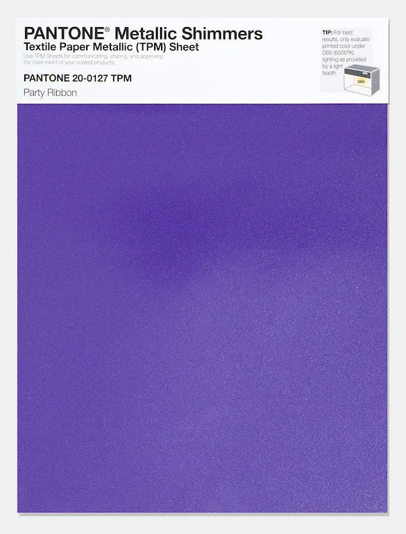 Pantone Metallic Shimmers Textile Paper Metallic Sheet 20-0127 Part Ribbon