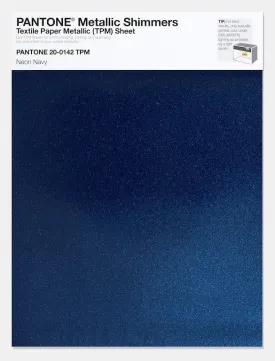 Pantone Metallic Shimmers Textile Paper Metallic Sheet 20-0142 Neon Navy