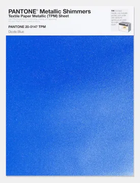 Pantone Metallic Shimmers Textile Paper Metallic Sheet 20-0147 Diode Blue