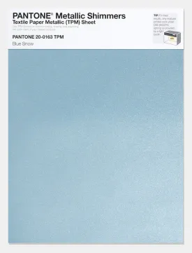 Pantone Metallic Shimmers Textile Paper Metallic Sheet 20-0163 Blue Snow