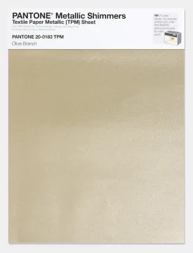 Pantone Metallic Shimmers Textile Paper Metallic Sheet 20-0183 Olive Branch