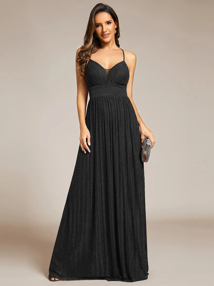 Sparkle Sleeveless Backless Cross Strap Wholesale Formal Evening Dress