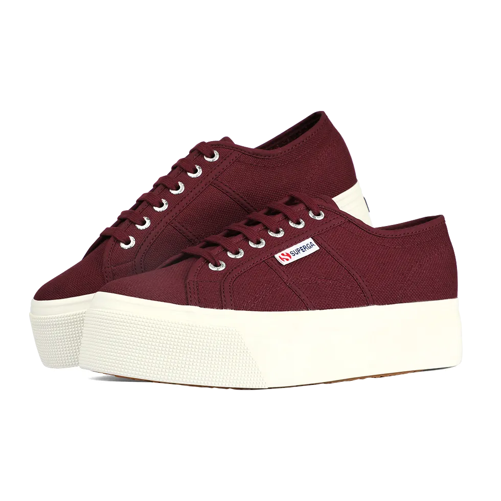 Superga 2790 Flatform Red Bordeaux Full Avorio